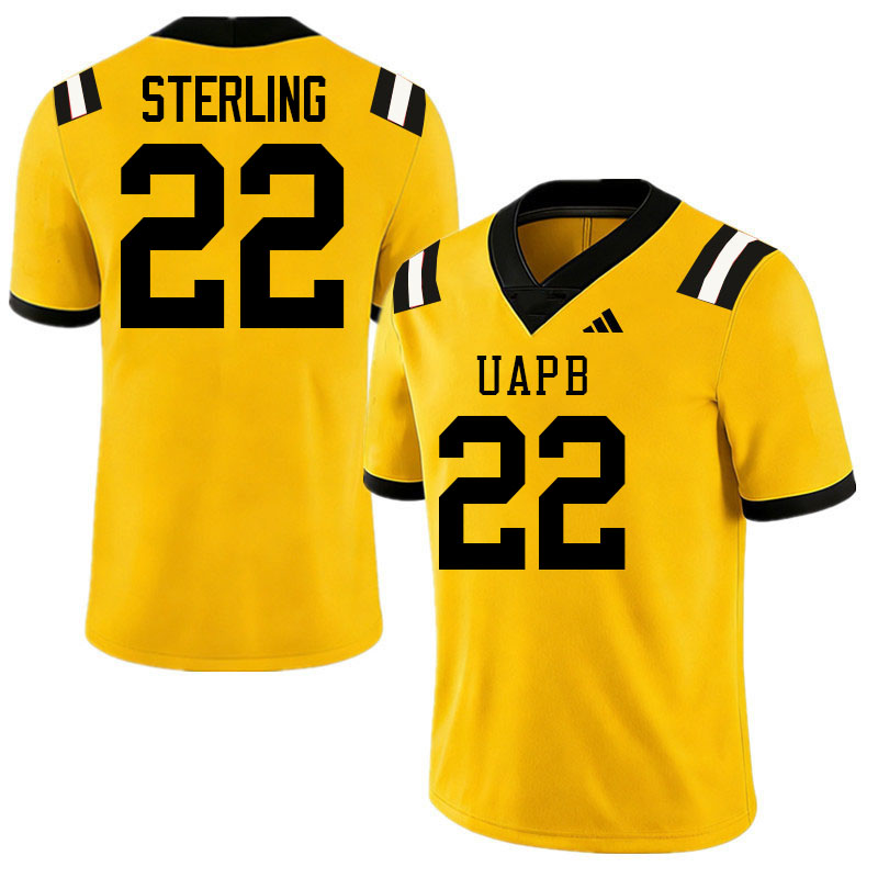 Arkansas-Pine Bluff Golden Lions #22 Quintin Sterling College Football Jerseys,Uniforms-Gold